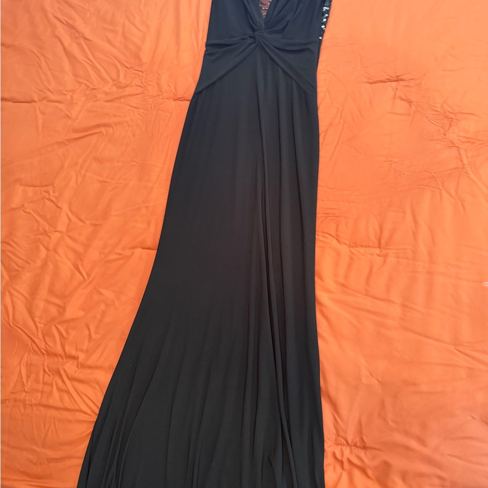 Windsor Black Twist-Front Maxi Dress
